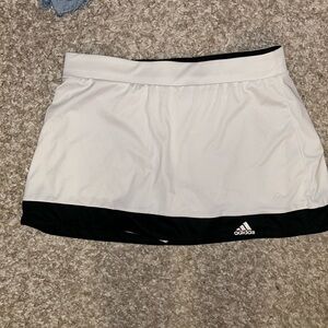 Adidas Climalite Skort Athletic Skirt White Black Trim
